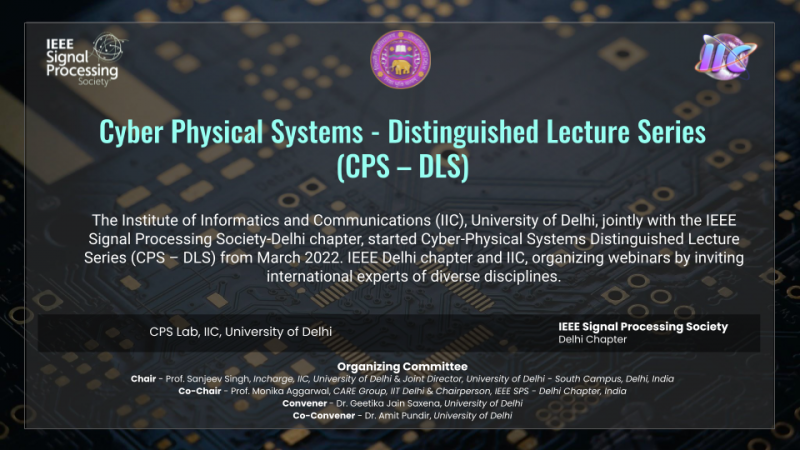 Cyber Physical Systems - Distinguished Lecture Series BANNER